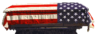 flag-draped military casket